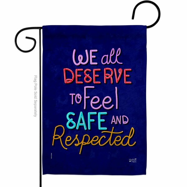 Patio Trasero Deserve Respected Support Feminism 13 x 18.5 in. Double-Sided Decorative Vertical Garden Flags for PA4072427